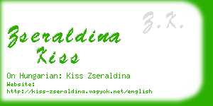 zseraldina kiss business card